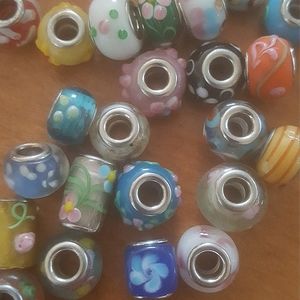 Lamp work beads with Metal centers